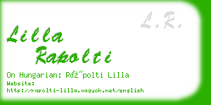 lilla rapolti business card